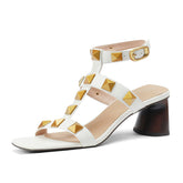 Danika Rivet Handmade Chunky Heel Sandals